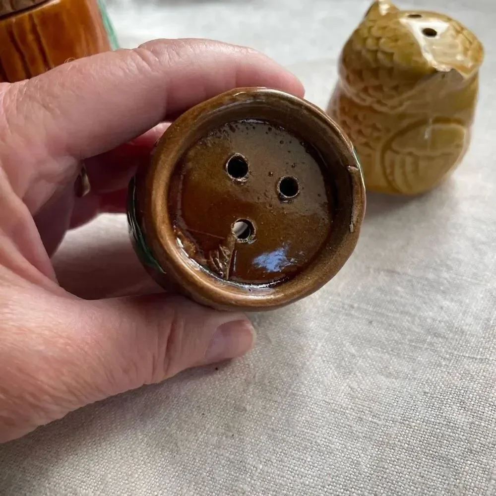 Midcentury Japan salt pepper creamer sugar stacked set repair